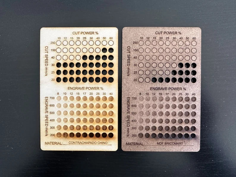 Laser Test Files | Cut & Engrave Test | CO2 - Diode Lasers | Grid Test Plates | xTool, OMtech, LM2, Elegoo