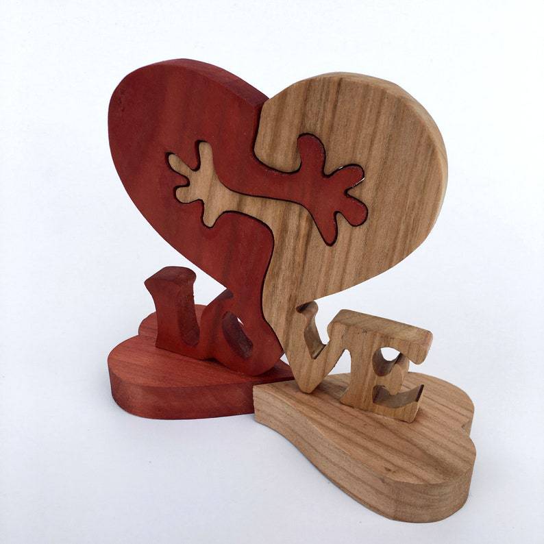 Valentines Day Gift Wooden Heart Love Desktop Ornament Wooden Decoration - Cooldelo™