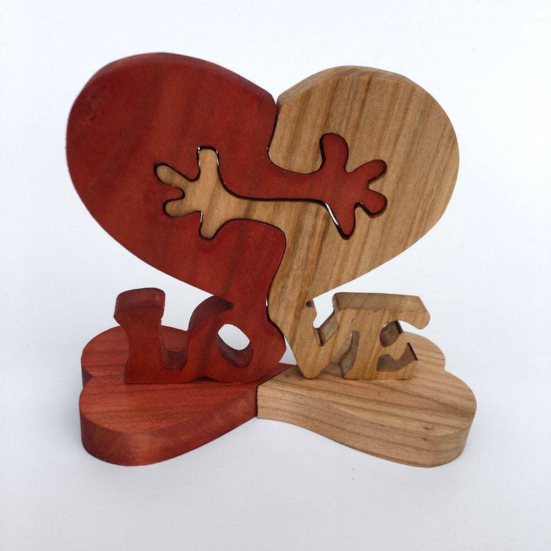 Valentines Day Gift Wooden Heart Love Desktop Ornament Wooden Decoration - Cooldelo™