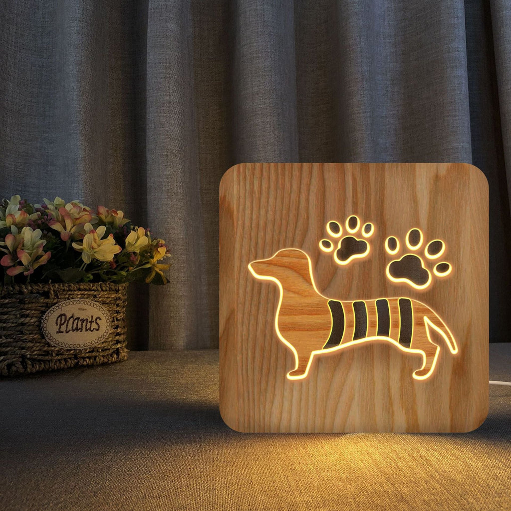 Wooden Dachshund Lamp - Cooldelo™